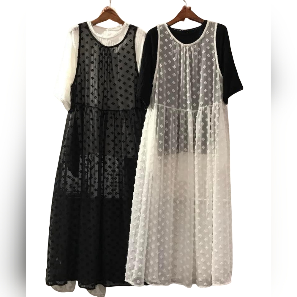 String Ball sleeveless long skirt